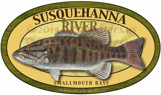 Localwaters Susquehanna River fishing sticker Smallmouth Bass decal -  Localwaters